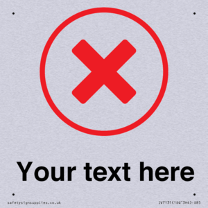 Custom plain background, red cross in a circle sign